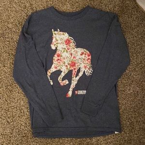Blue floral horse long sleeve